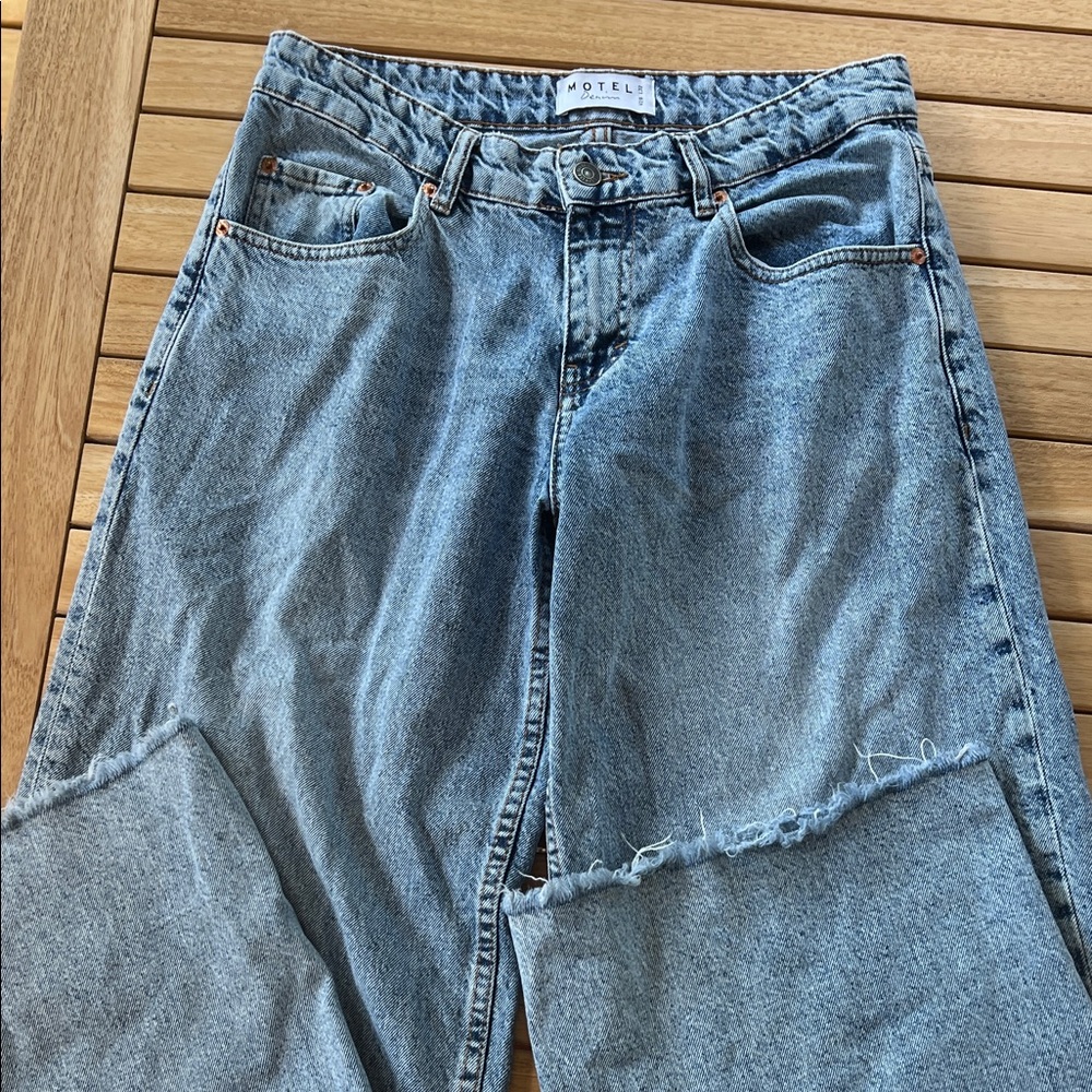 Motel Rocks Light Blue wide leg jeans W28-L32